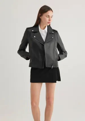 Black Faux Leather Jacket