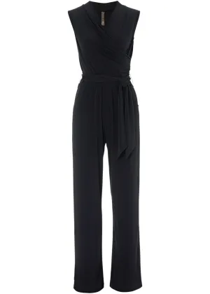 Black Loose Sleeveless Lace Jumpsuit