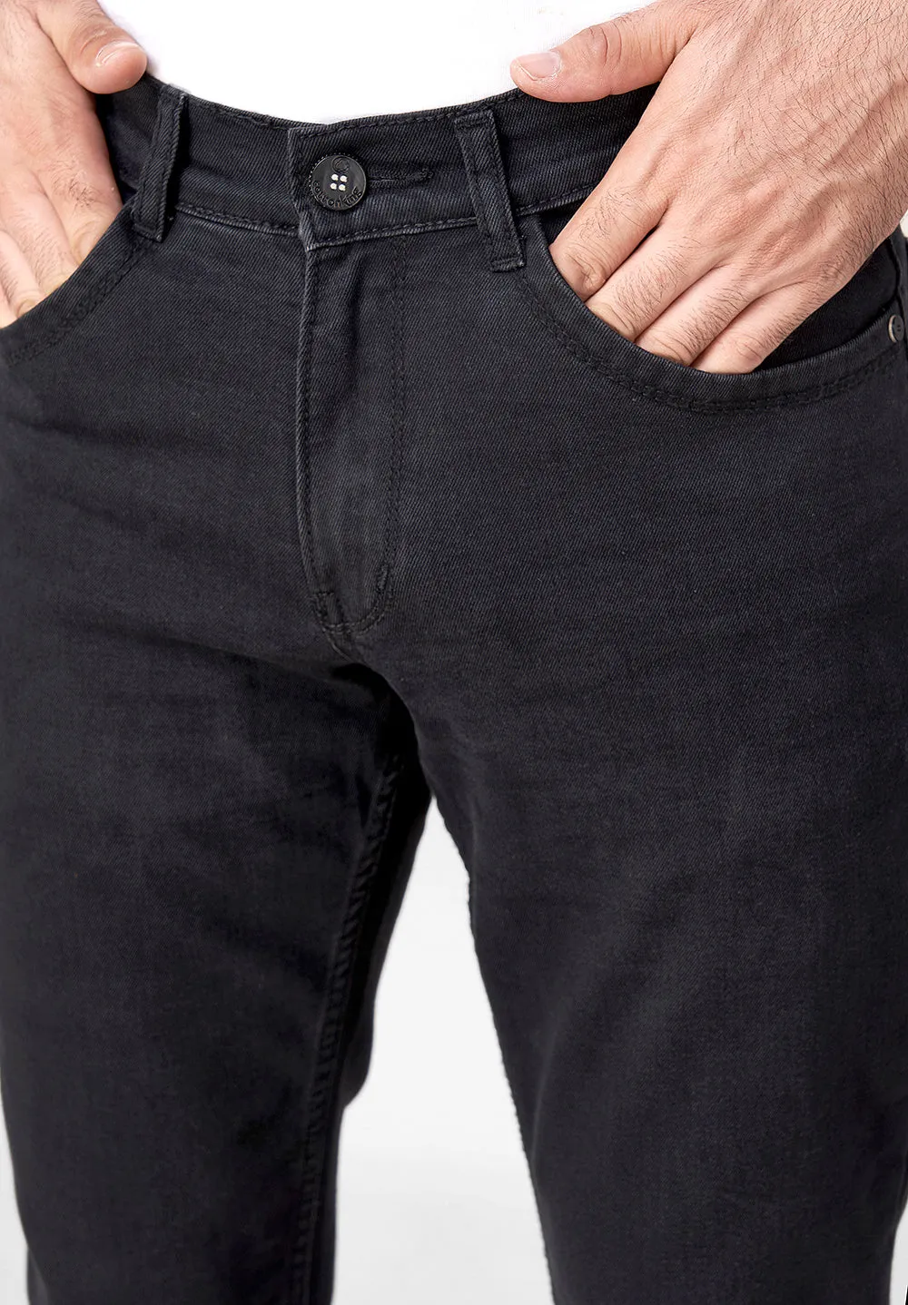 Black Plain Slim Fit Jeans - S42930