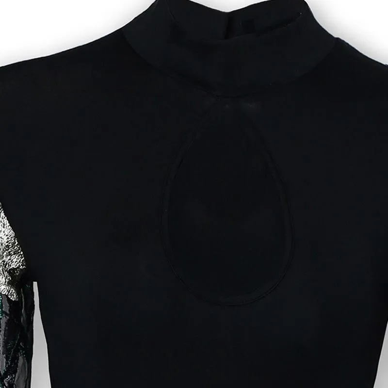 Black Sexy Lace Embroidery Tight Short Dresses
