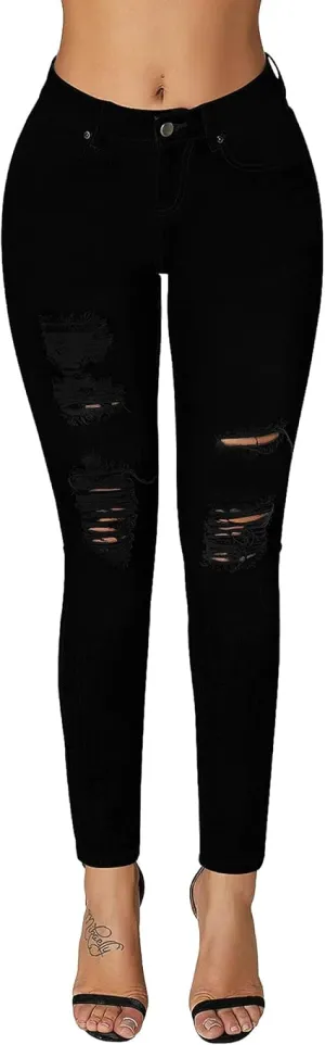 BLACK SKINNY DISTRESSED