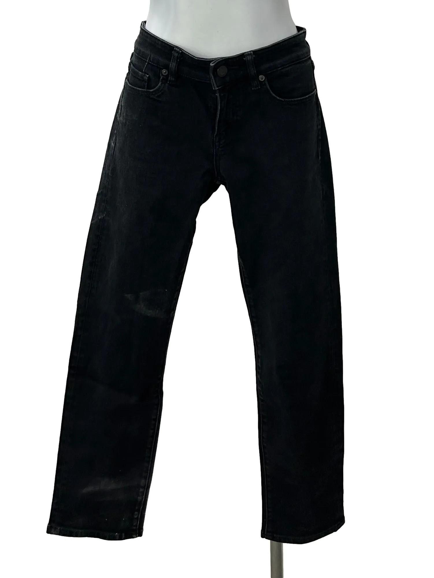 Black Slim Fit Cropped Jeans