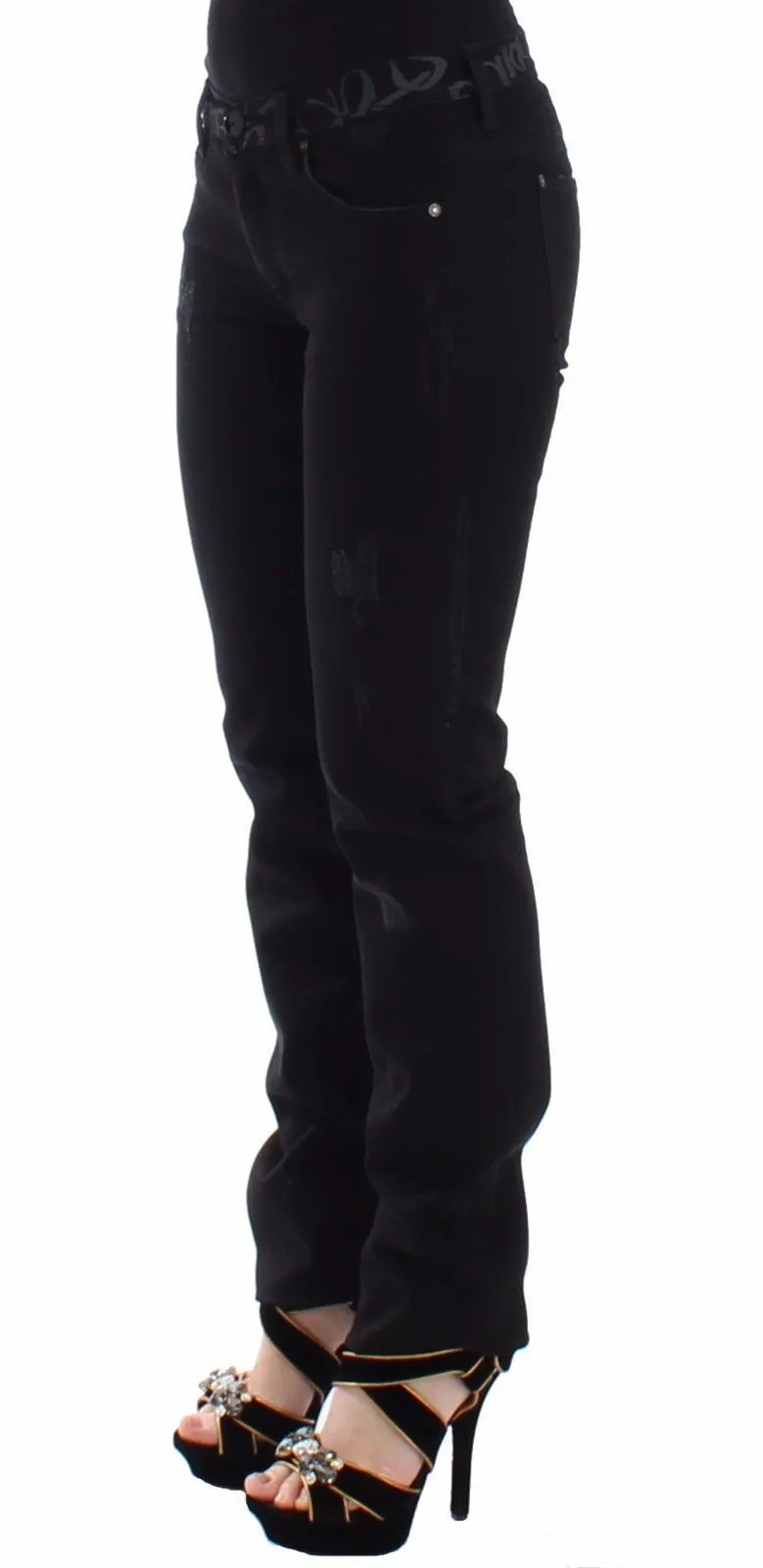 Black Slim Jeans Denim Pants Skinny Stretch