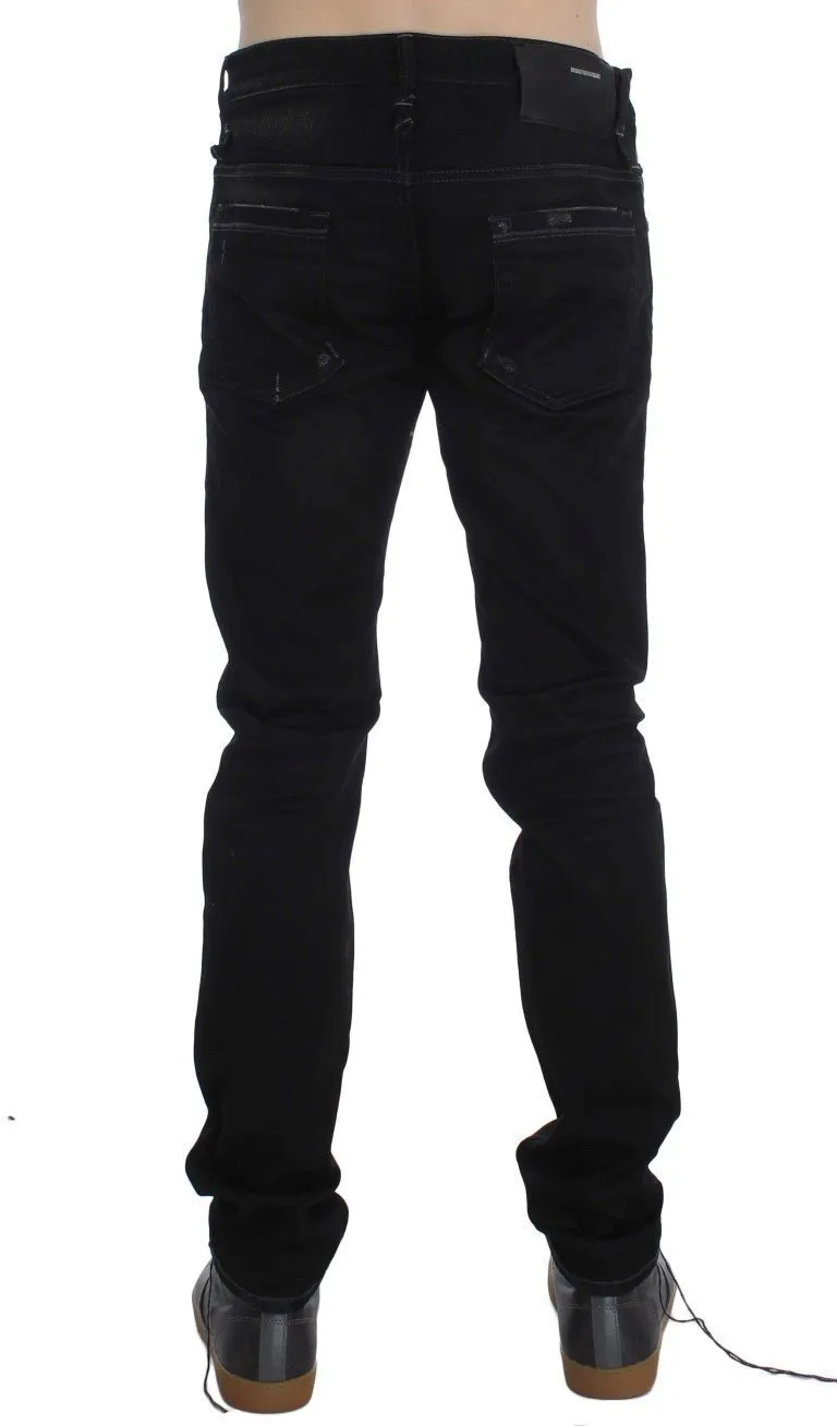 Black Wash Cotton Stretch Slim Fit Jeans