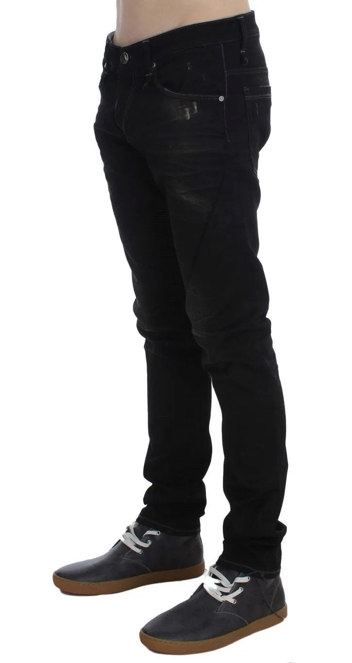Black Wash Cotton Stretch Slim Fit Jeans