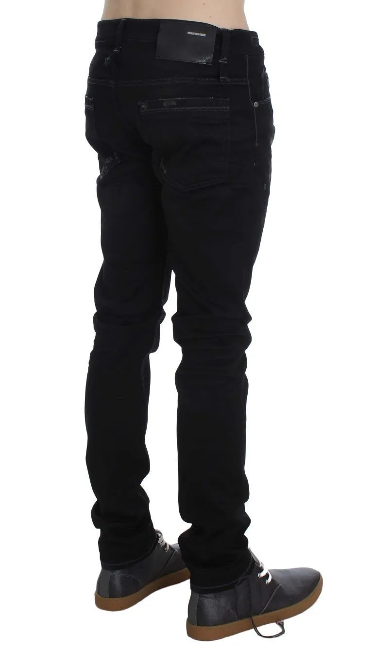 Black Wash Cotton Stretch Slim Fit Jeans