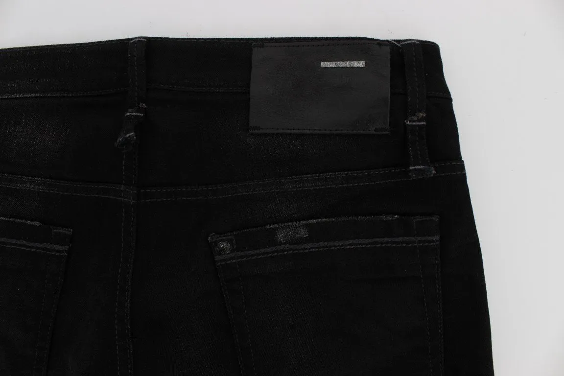 Black Wash Cotton Stretch Slim Fit Jeans