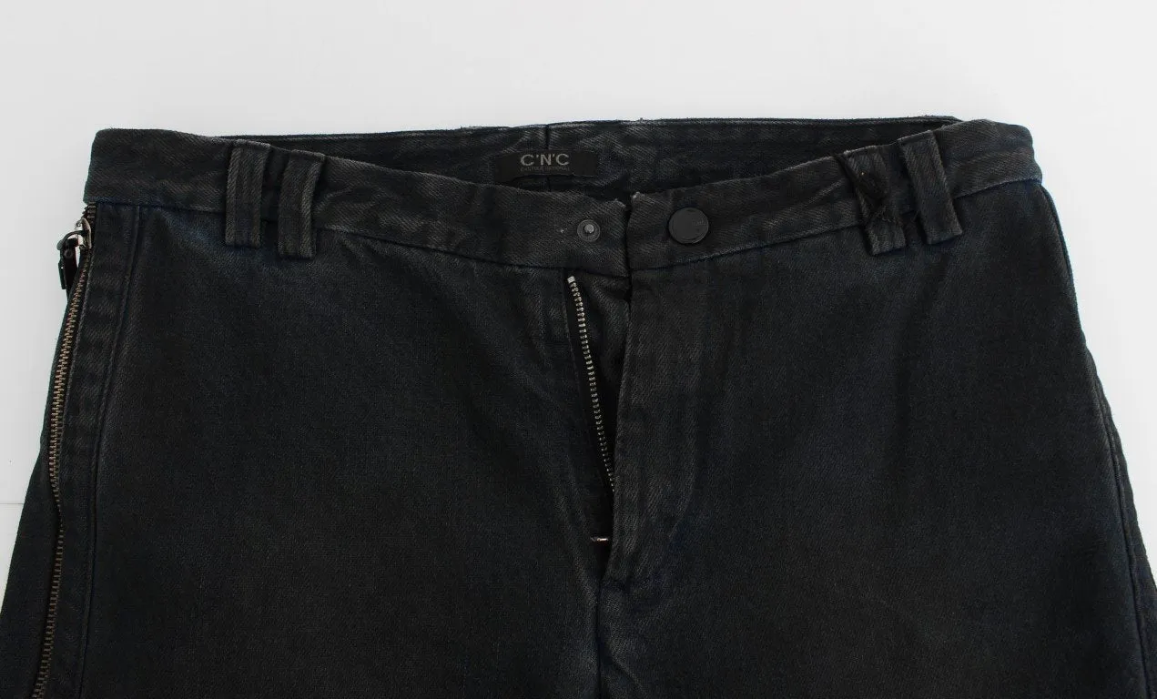 Blue Cotton Slim Pants Denim Jeans