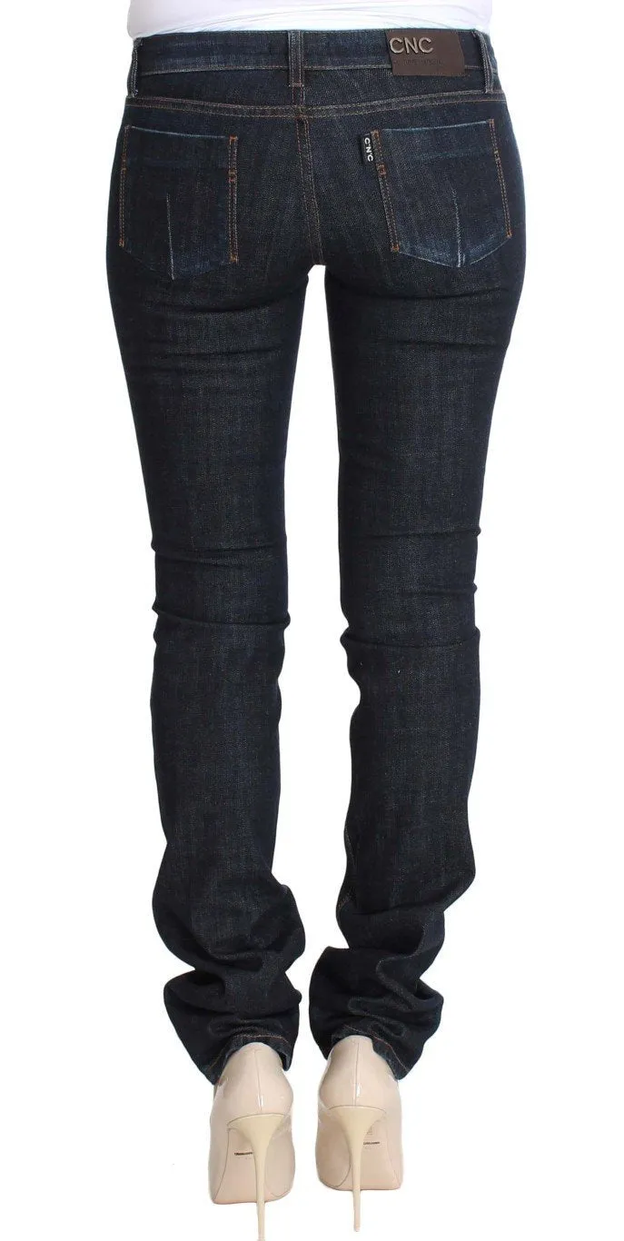 Blue Cotton Stretch Slim Fit Jeans