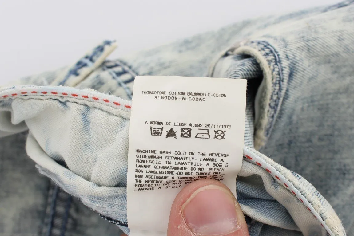 Blue Wash Cotton Denim Slim Fit Jeans