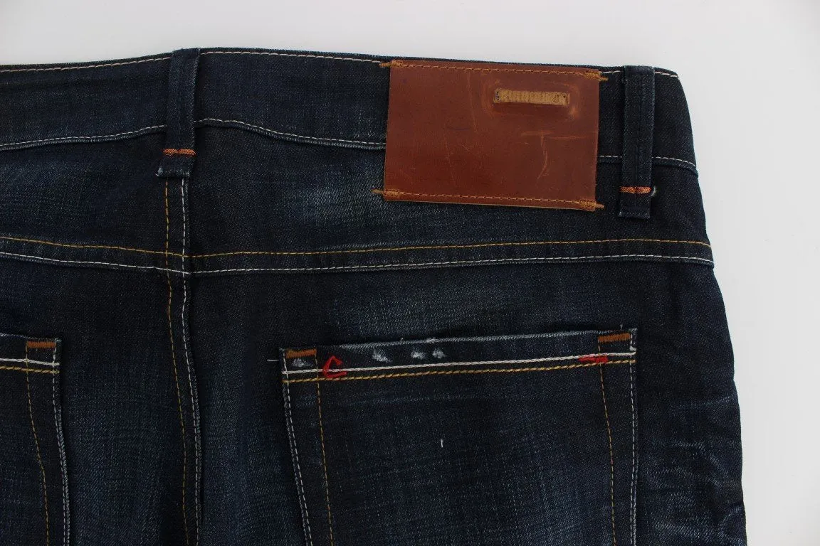 Blue Wash Cotton Slim Skinny Fit Jeans