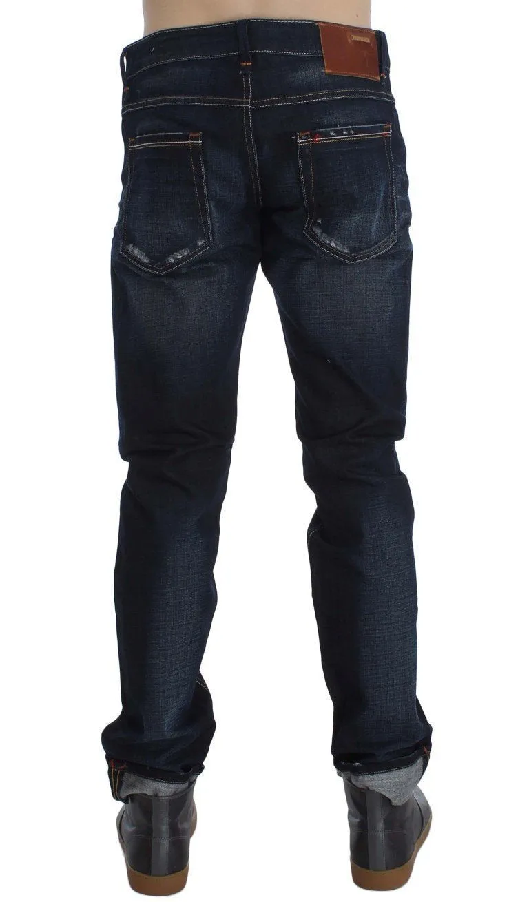 Blue Wash Cotton Slim Skinny Fit Jeans