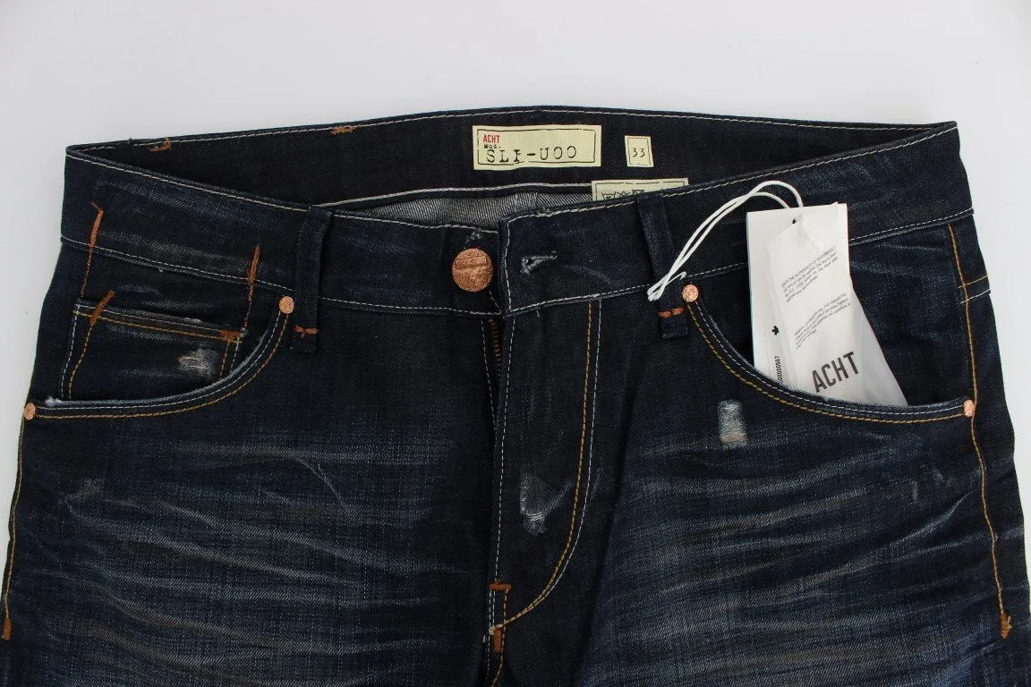 Blue Wash Cotton Slim Skinny Fit Jeans