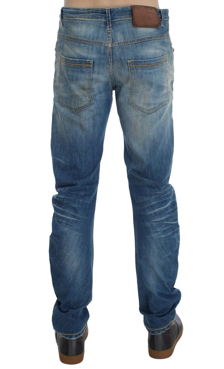 Blue Wash Cotton Slim Twist Fit Jeans