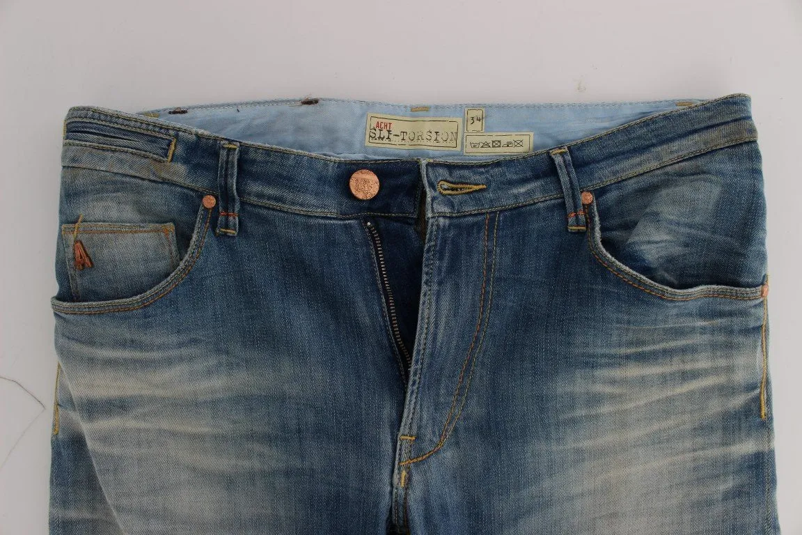 Blue Wash Cotton Slim Twist Fit Jeans