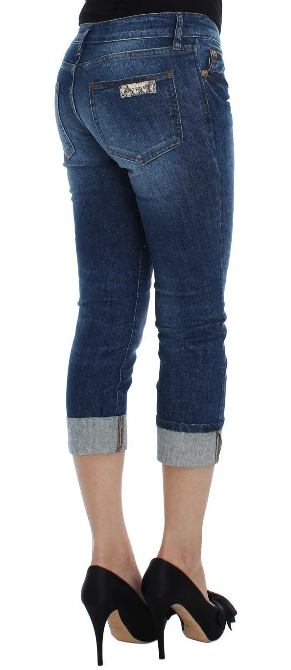 Blue Wash Cotton Stretch Slim Fit Jeans