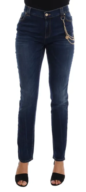Blue Wash Cotton Stretch Slim Fit Jeans