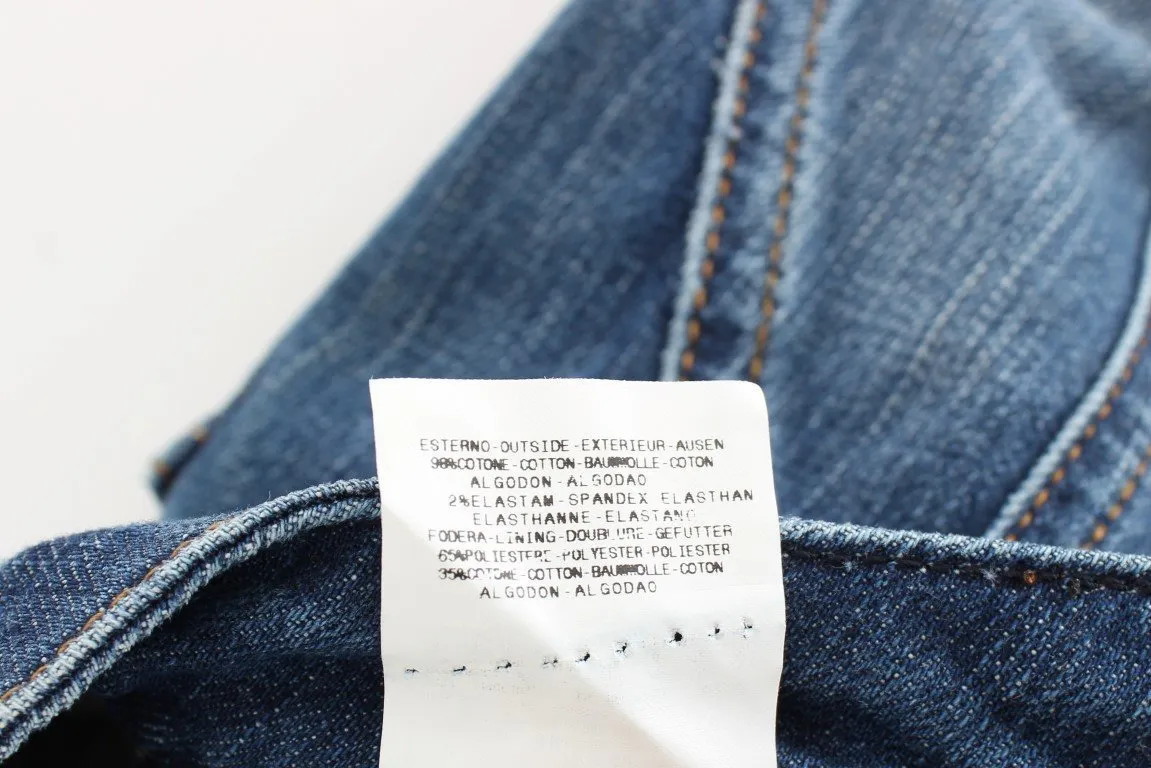 Blue Wash Cotton Stretch Slim Fit Jeans