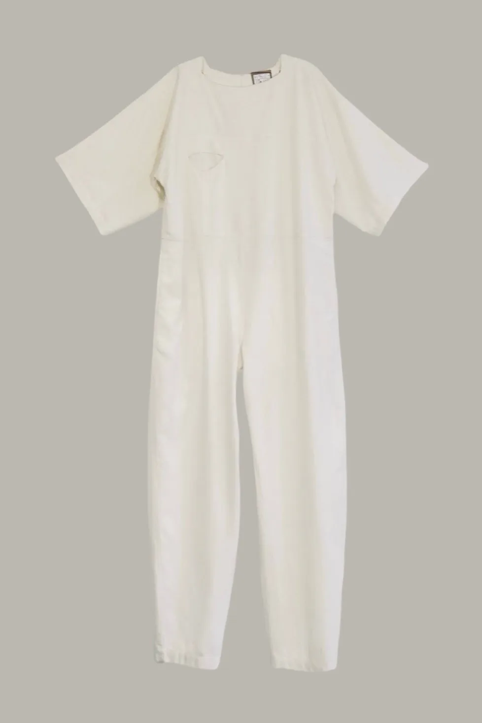 Boat Jumpsuit Ivory Cream Raw Silk