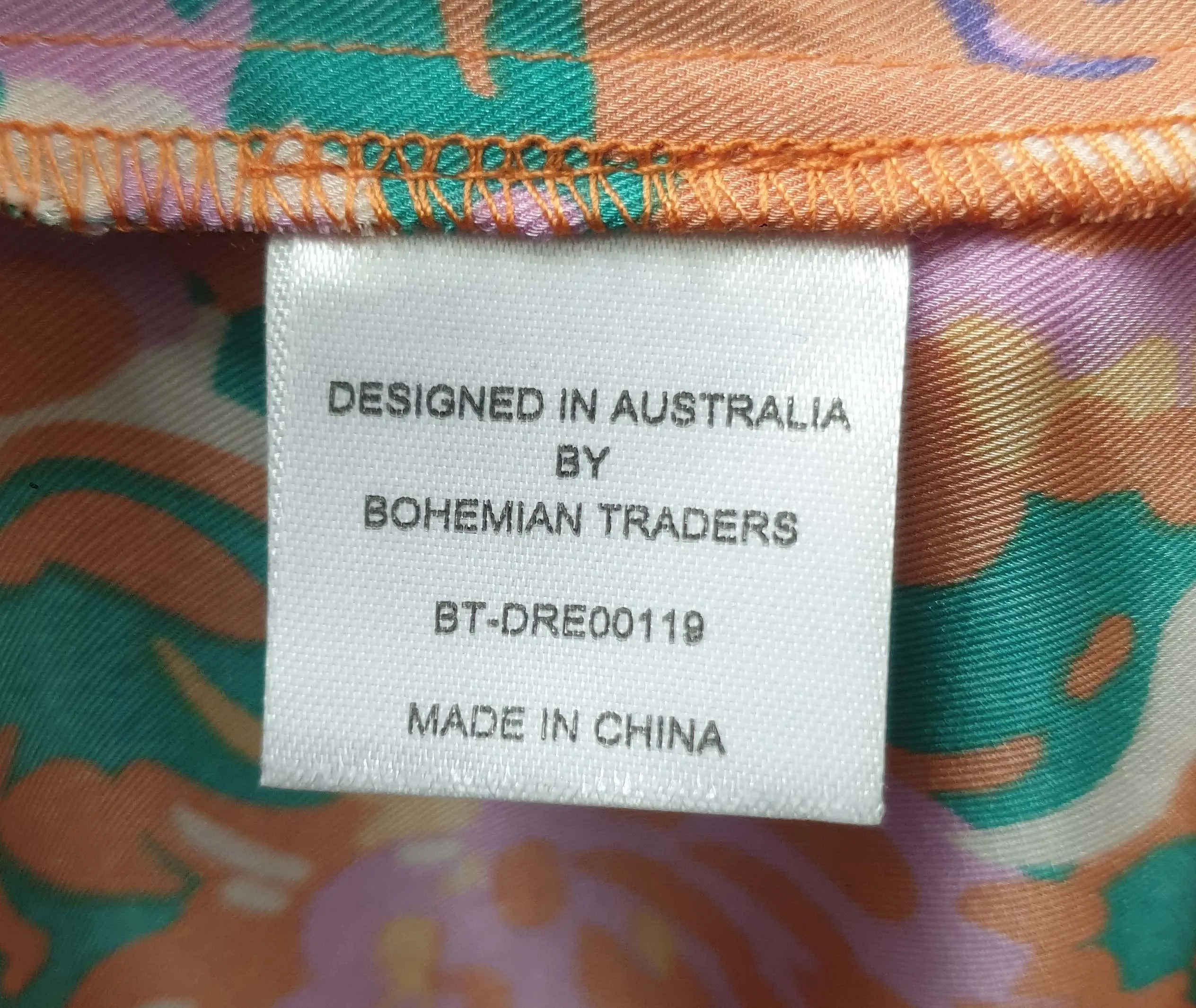 Bohemian Traders vibrant floral sleeveless dress size S (best fits size 14-16)