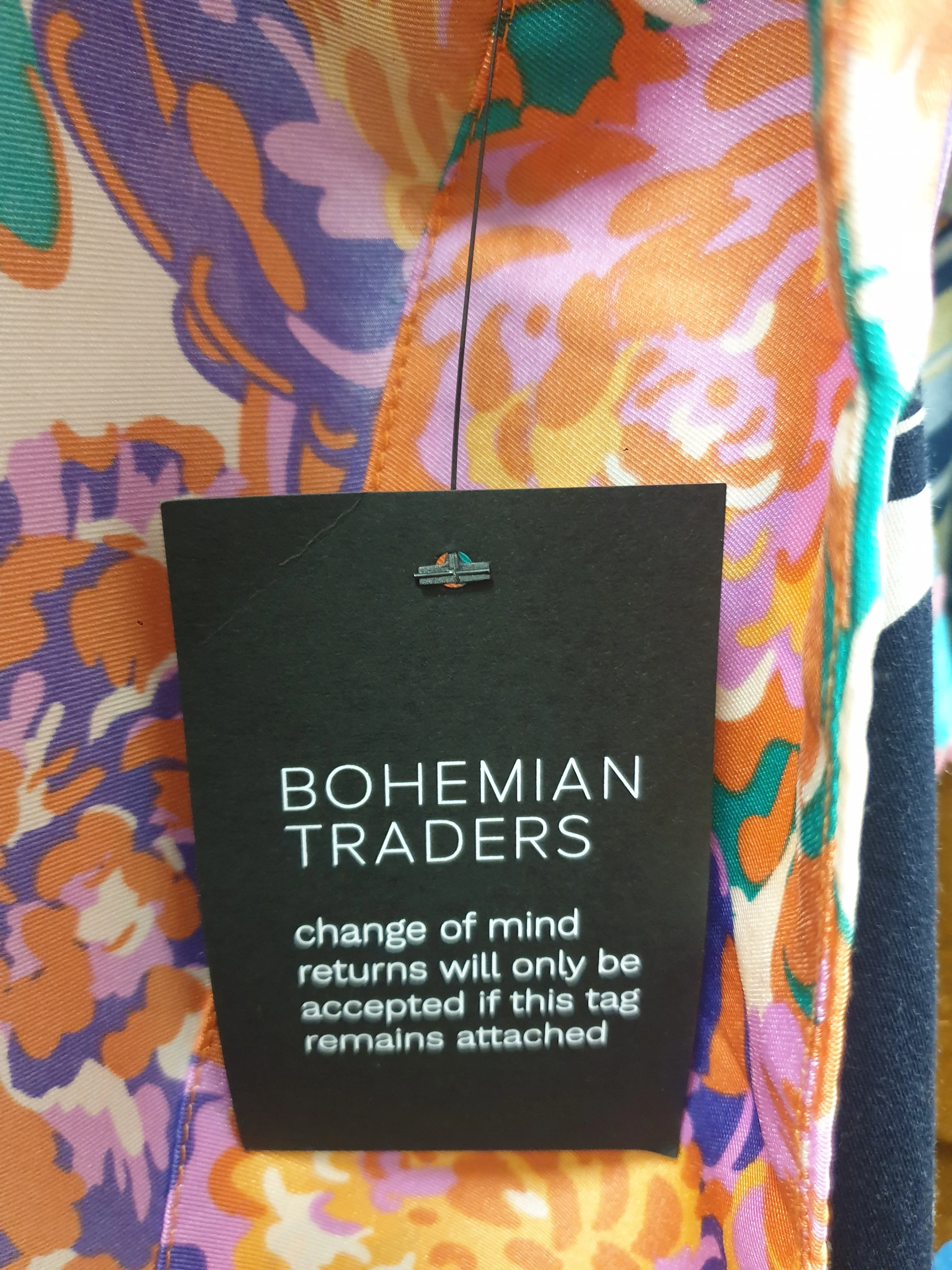 Bohemian Traders vibrant floral sleeveless dress size S (best fits size 14-16)