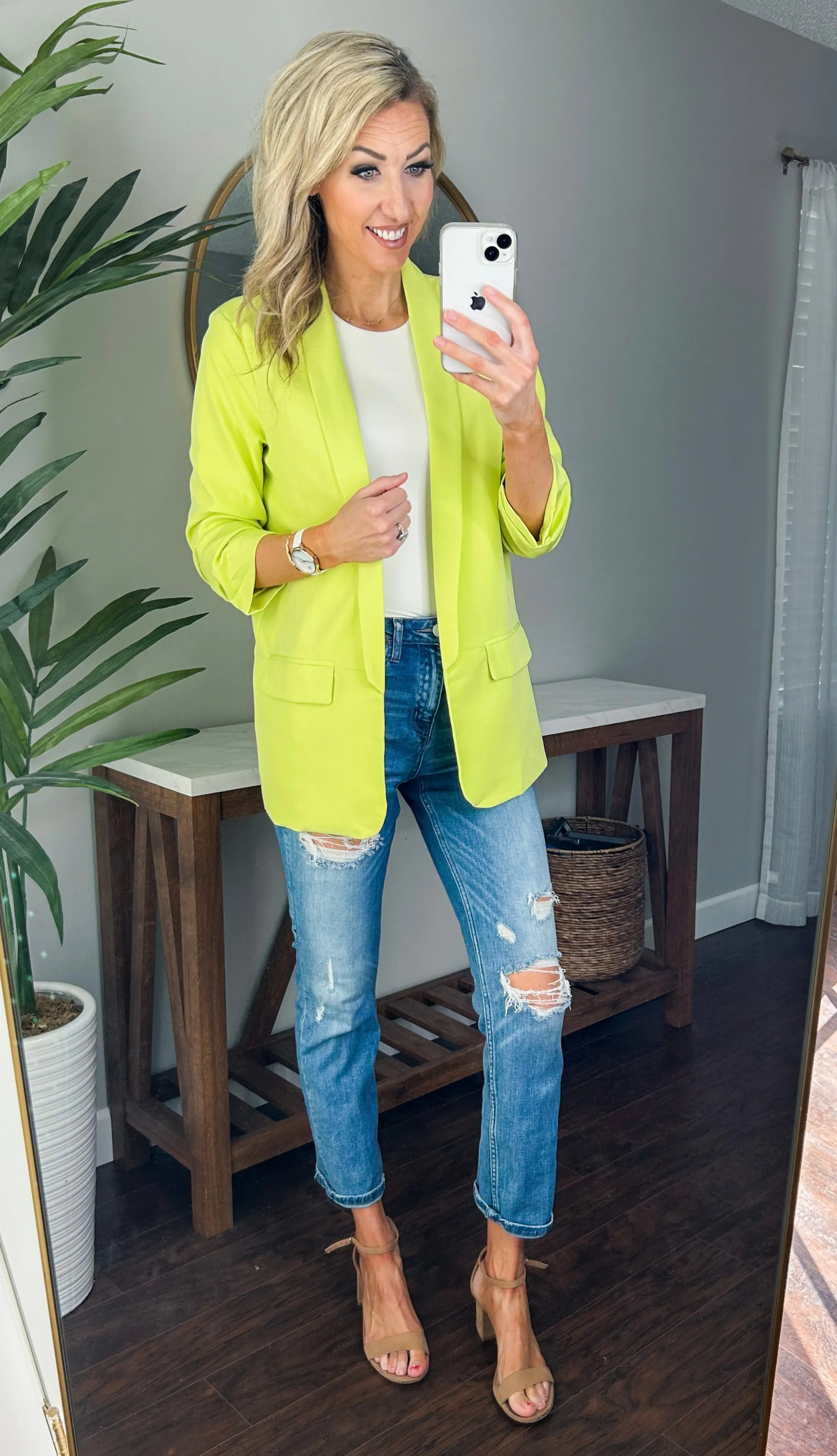 Bonny Long Boyfriend Blazer (Lemon Lime)