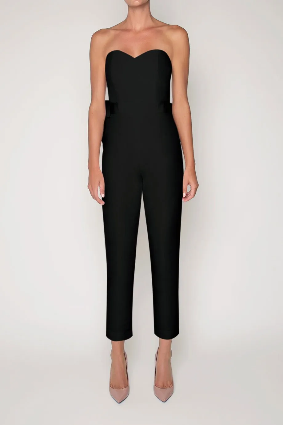Bow Back Silk Faille Jumpsuit