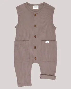 Brown Rib Jumpsuit