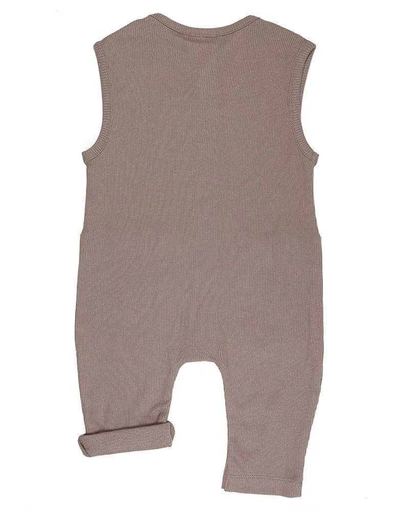 Brown Rib Jumpsuit