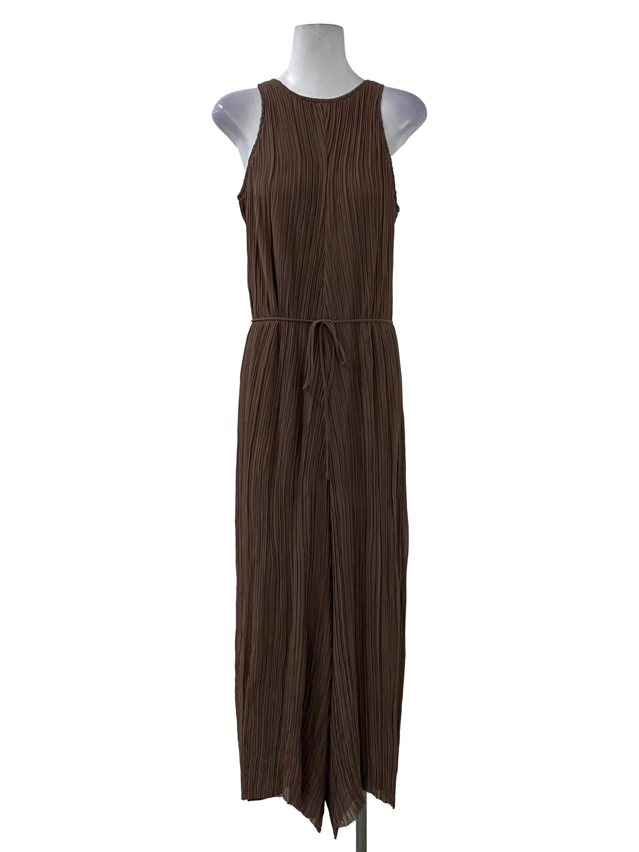 Brown Sleeveless Jumpsuit