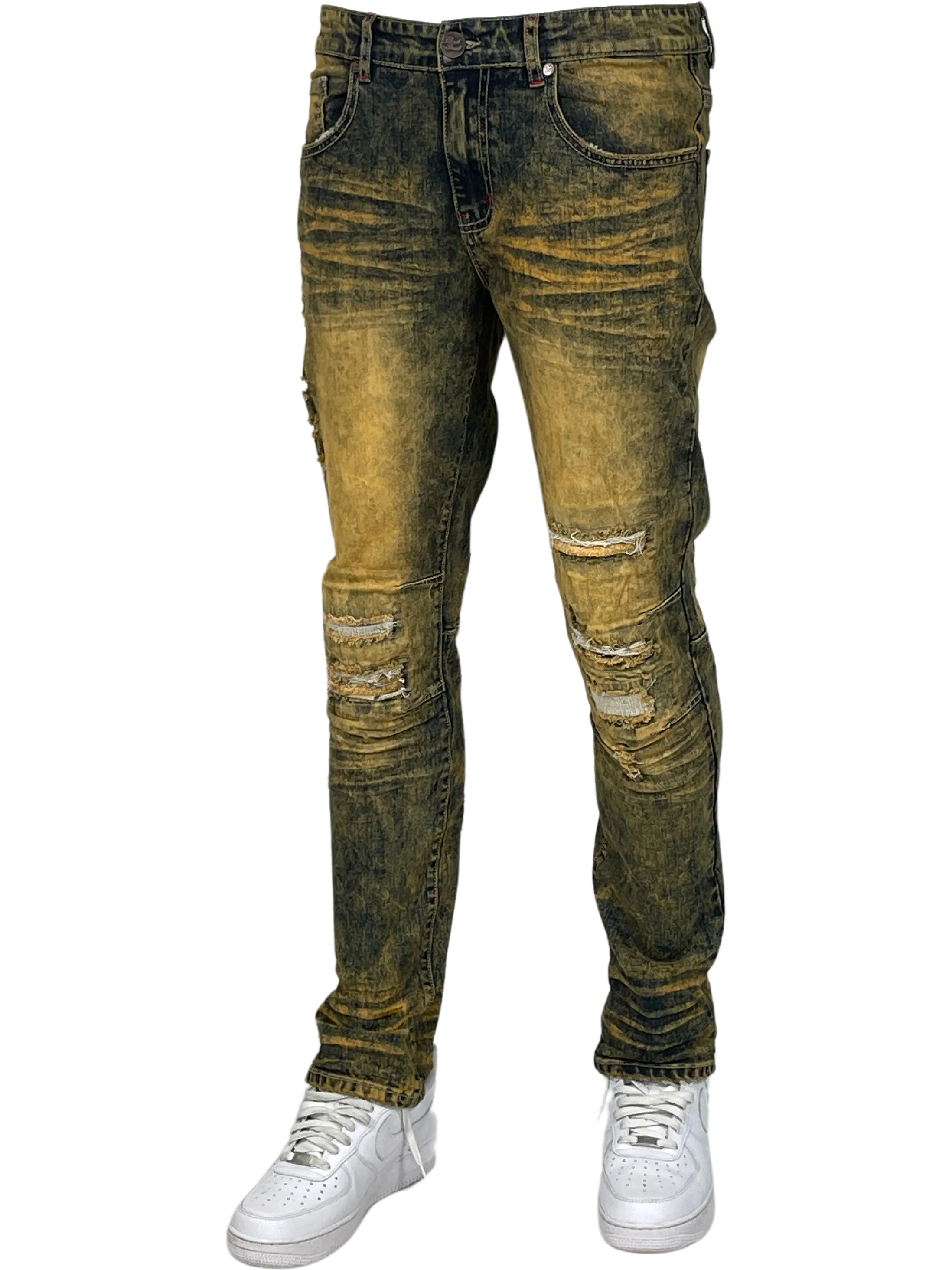 BT-BTP24950-Distressed Slim Fit Jeans