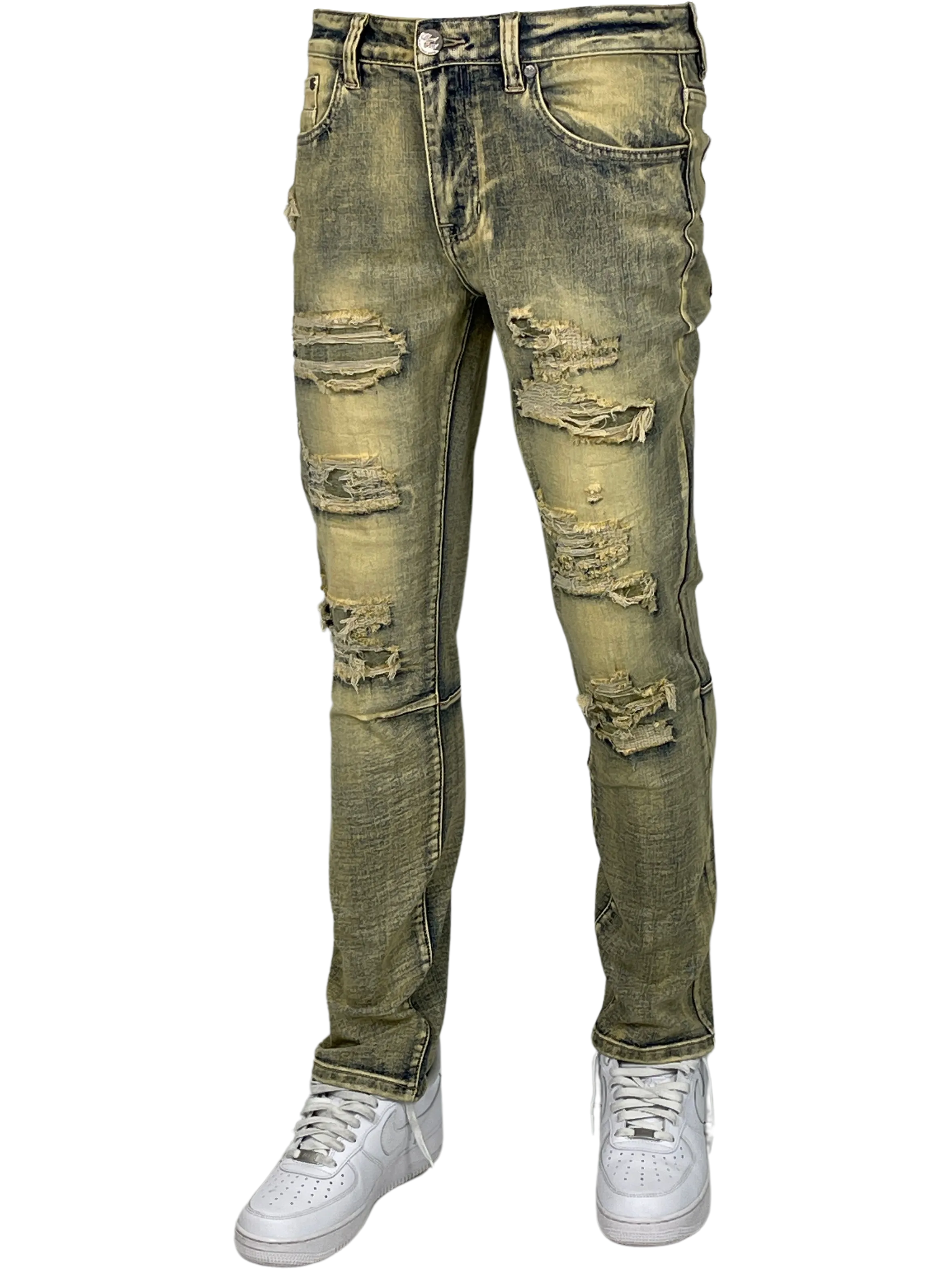 BT-BTP24950-Distressed Slim Fit Jeans