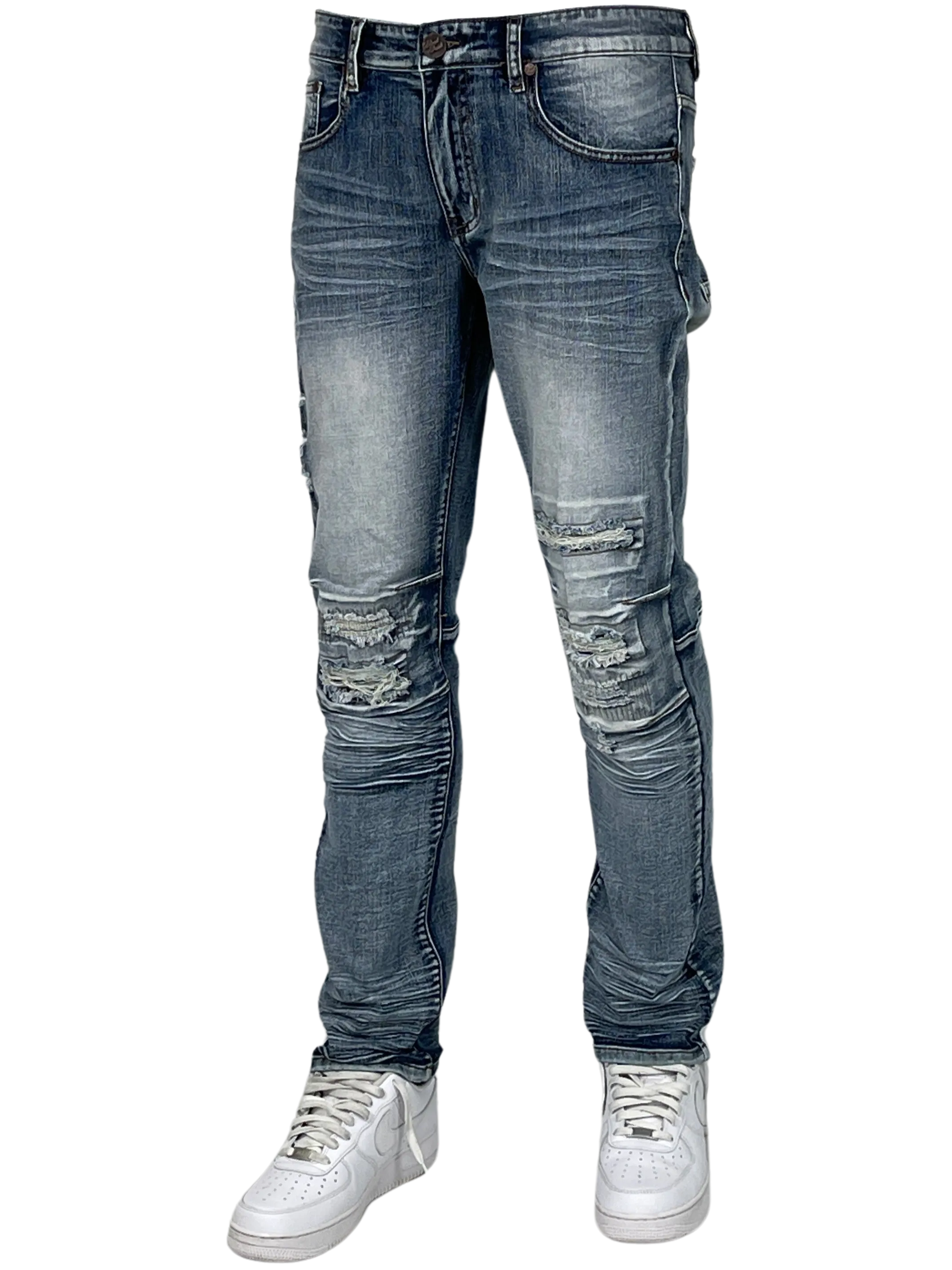 BT-BTP24950-Distressed Slim Fit Jeans