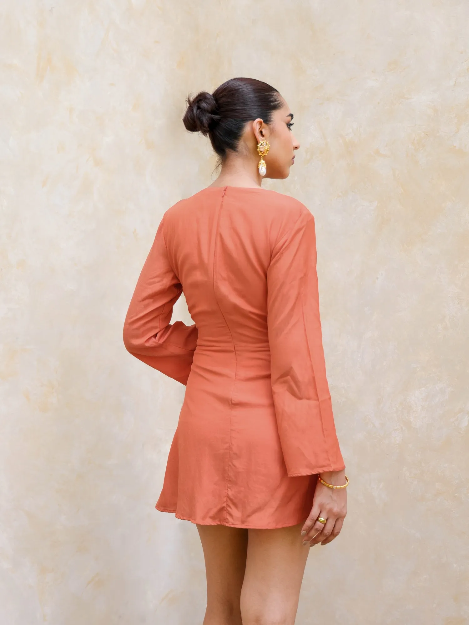 Button Down Bustier Detail Mini Dress