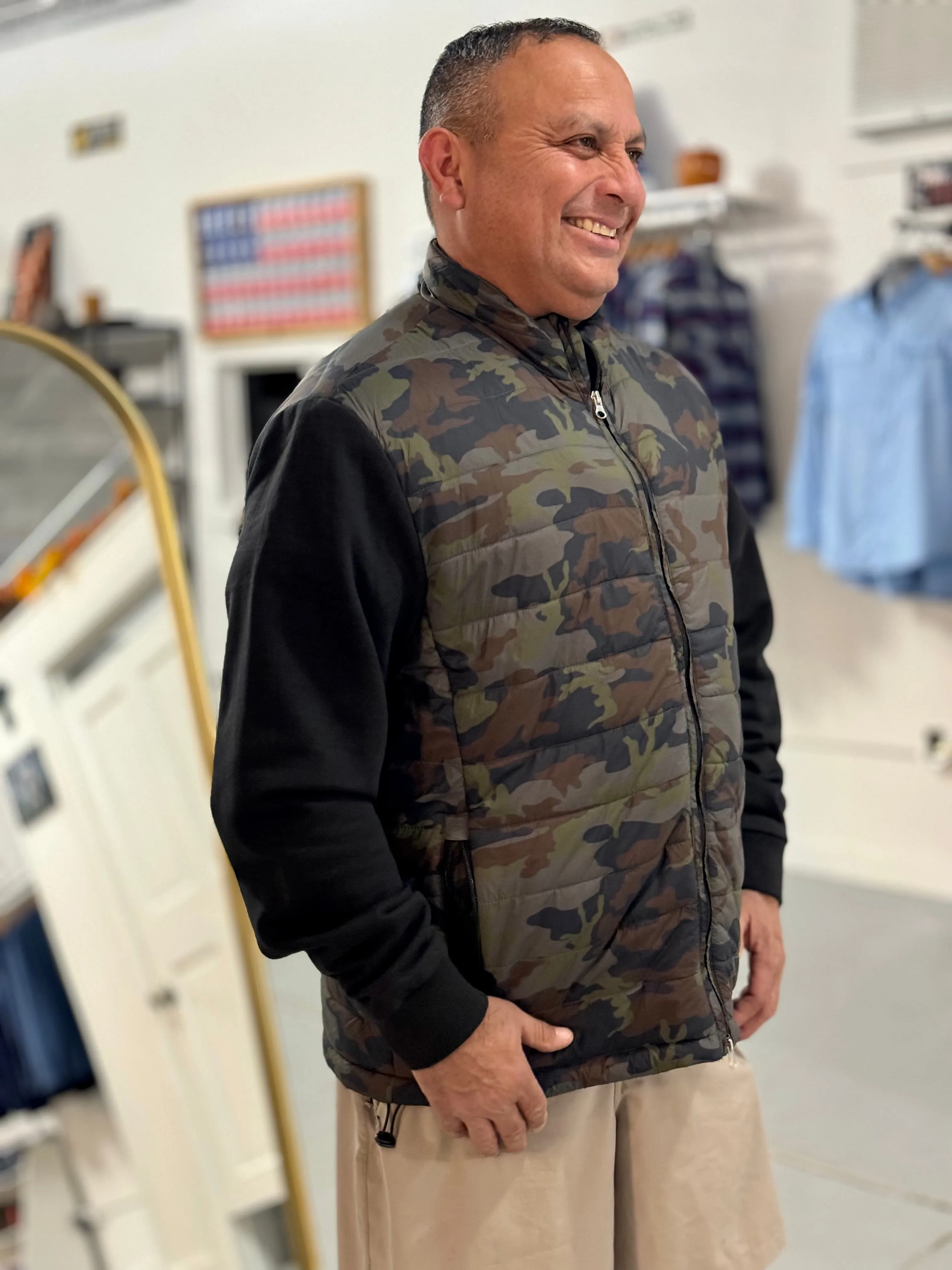 Camo Mixed Media Jacket