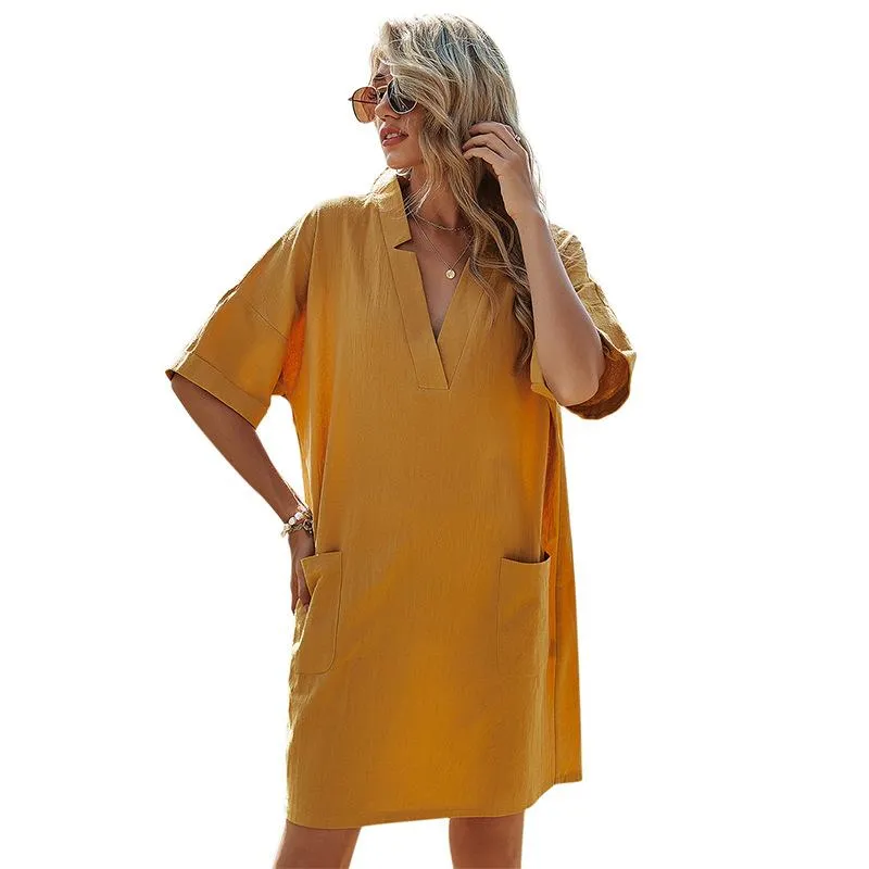 Casual Short Sleeves Pocket Short Sleeves Dresses