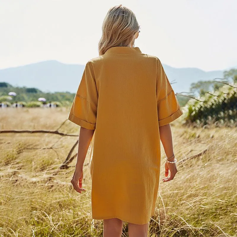 Casual Short Sleeves Pocket Short Sleeves Dresses