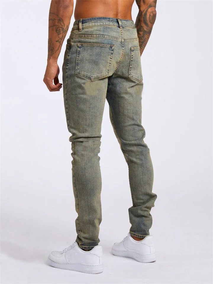 Casual Wear Resistant Slim Fit Jeans for Male