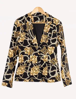 Chain Print Blazer Body Lined