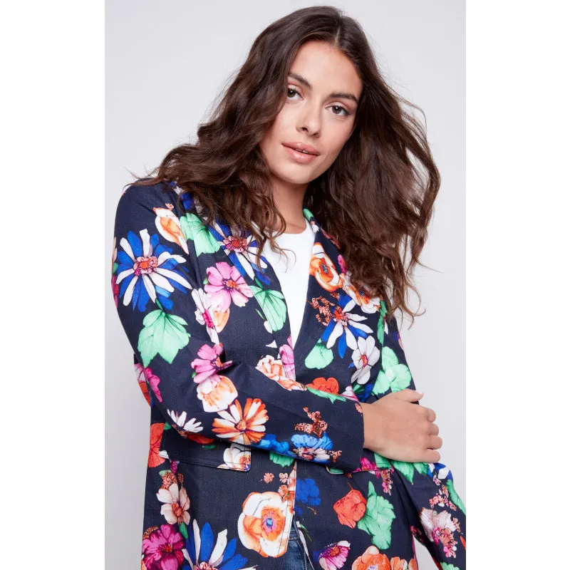 Charlie B Printed Linen Blazer