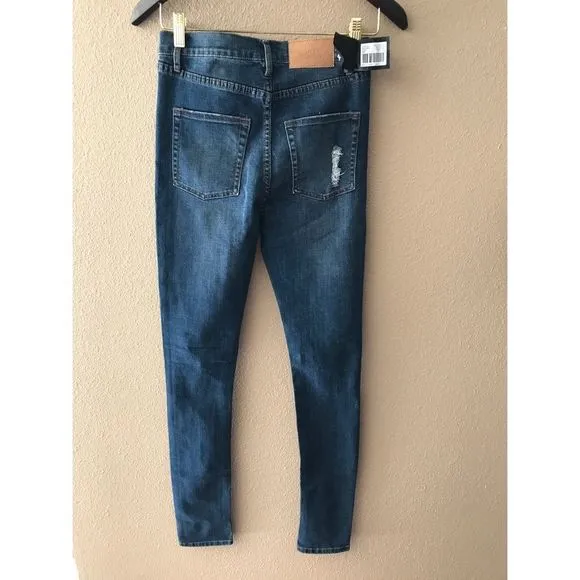 Cheap Monday second skin skinny distressed jeans