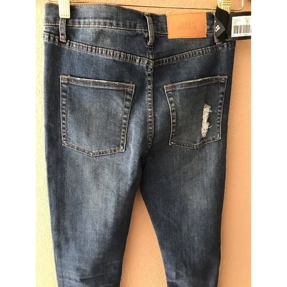 Cheap Monday second skin skinny distressed jeans
