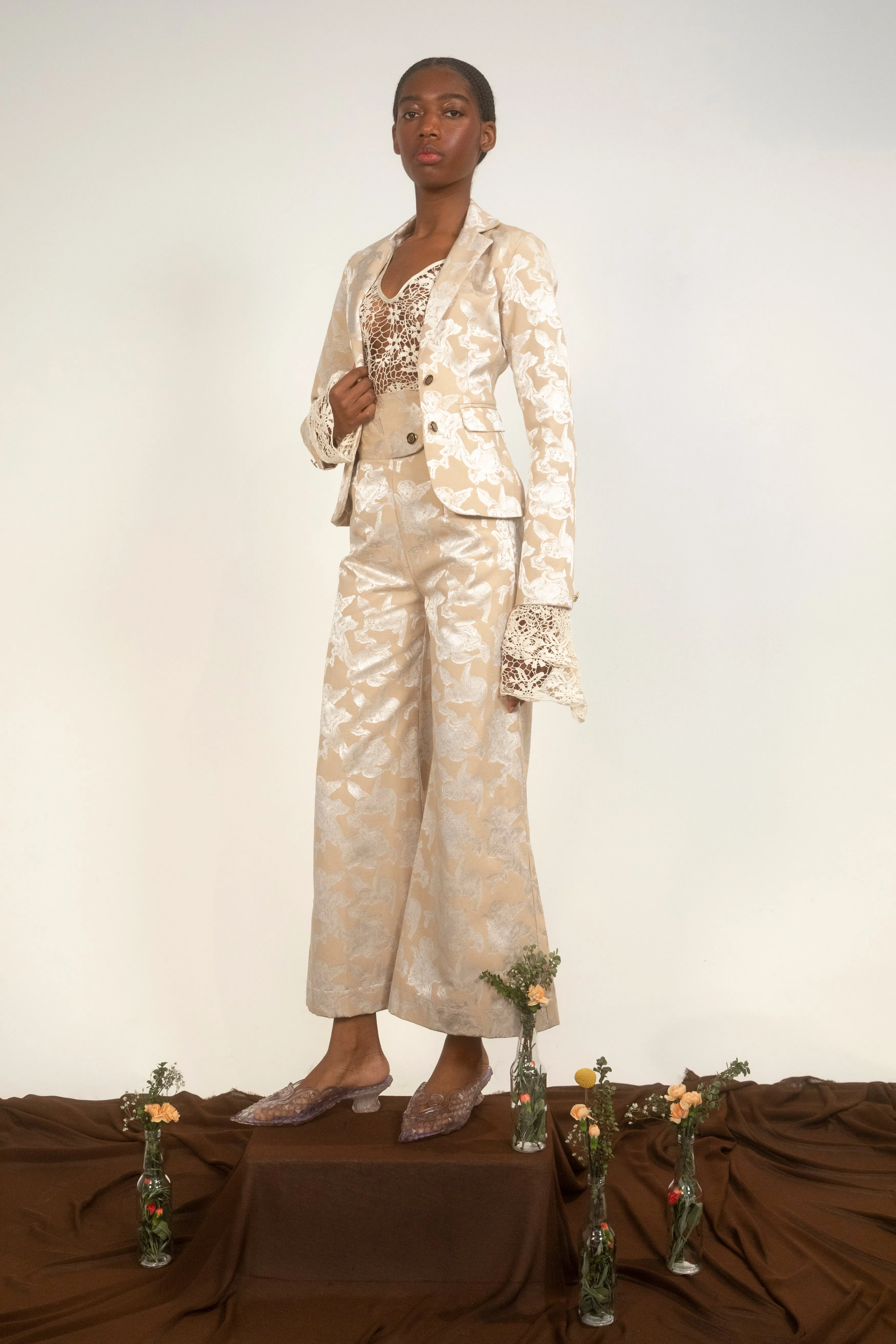Cherub Blazer-Tan/Creme Jacquard-Pre-Order