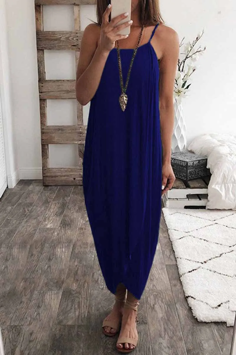 Chicindress Solid Color Knitted Loose And Irregular Maxi Dress(3 Colors)