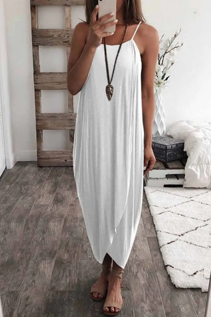 Chicindress Solid Color Knitted Loose And Irregular Maxi Dress(3 Colors)