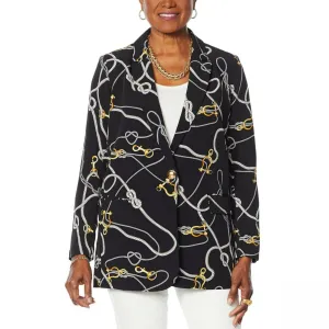 Colleen Lopez Women's Plus Size Nautical Print Blazer