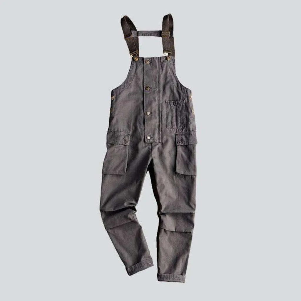 Color men jeans jumpsuit