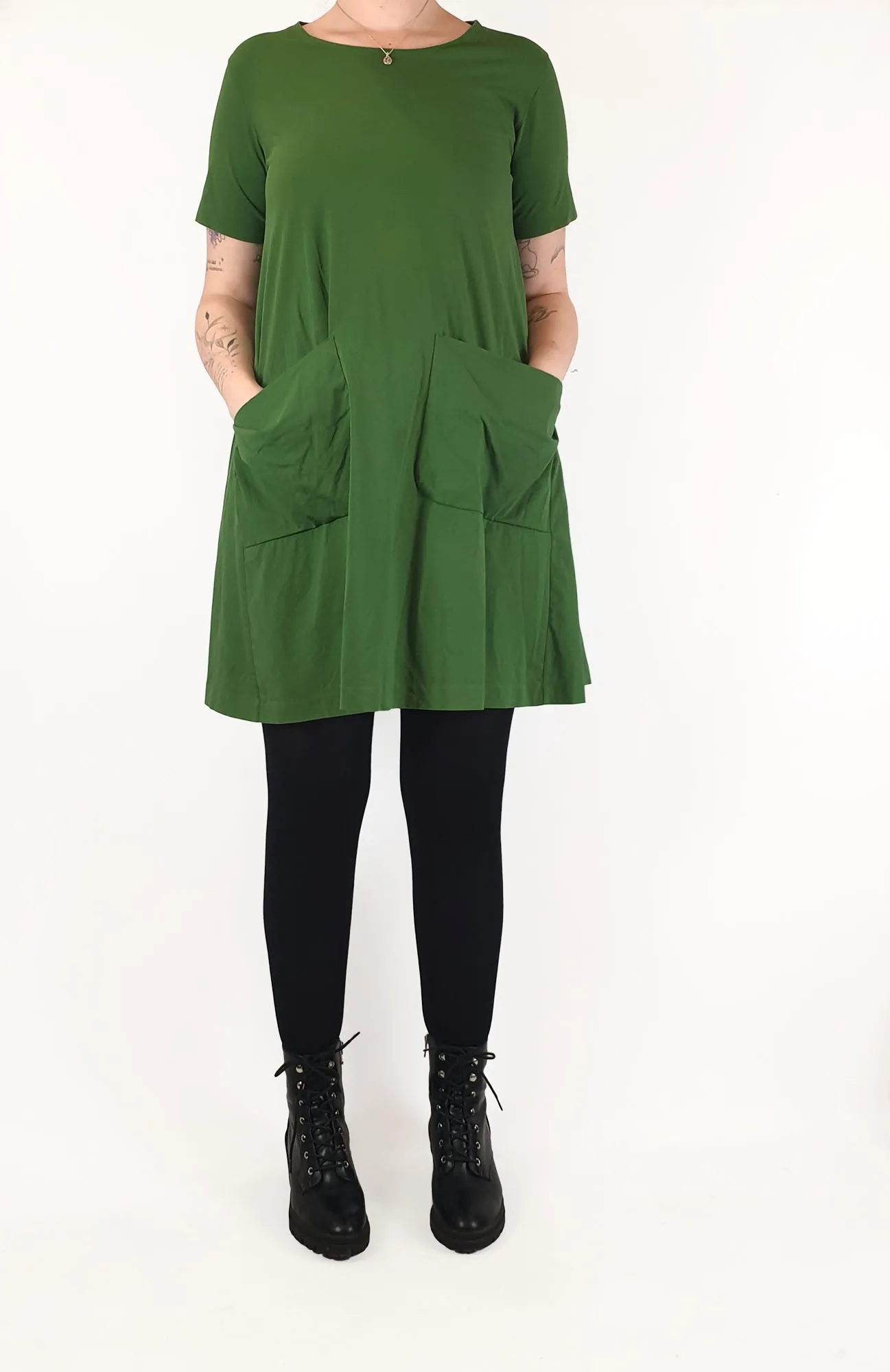 Cos green tee shirt style dress size M