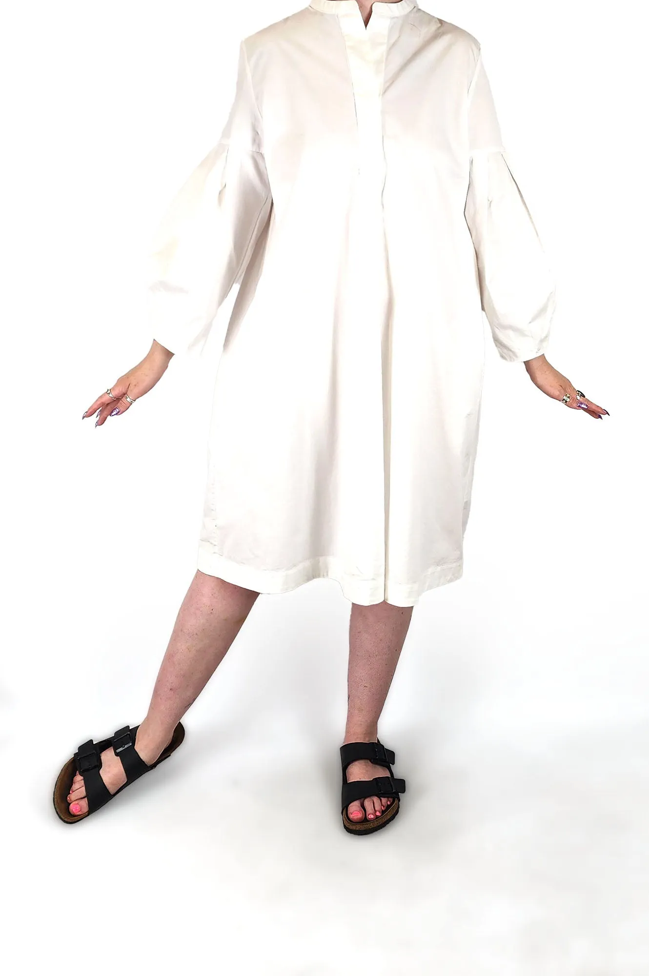 Cos white cotton dress size 40, best fits 12-14