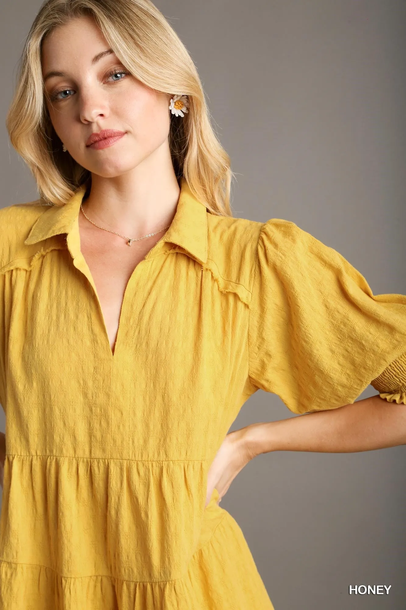 Cotton Collared Mini Dress